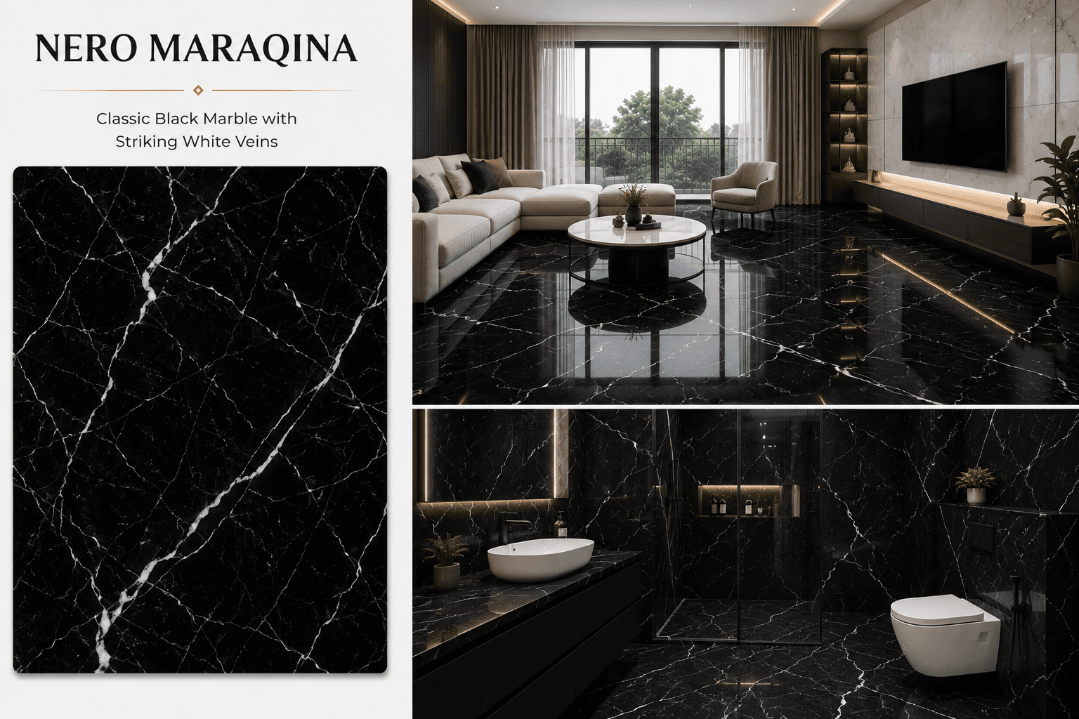 Nero Marquina installed in a home