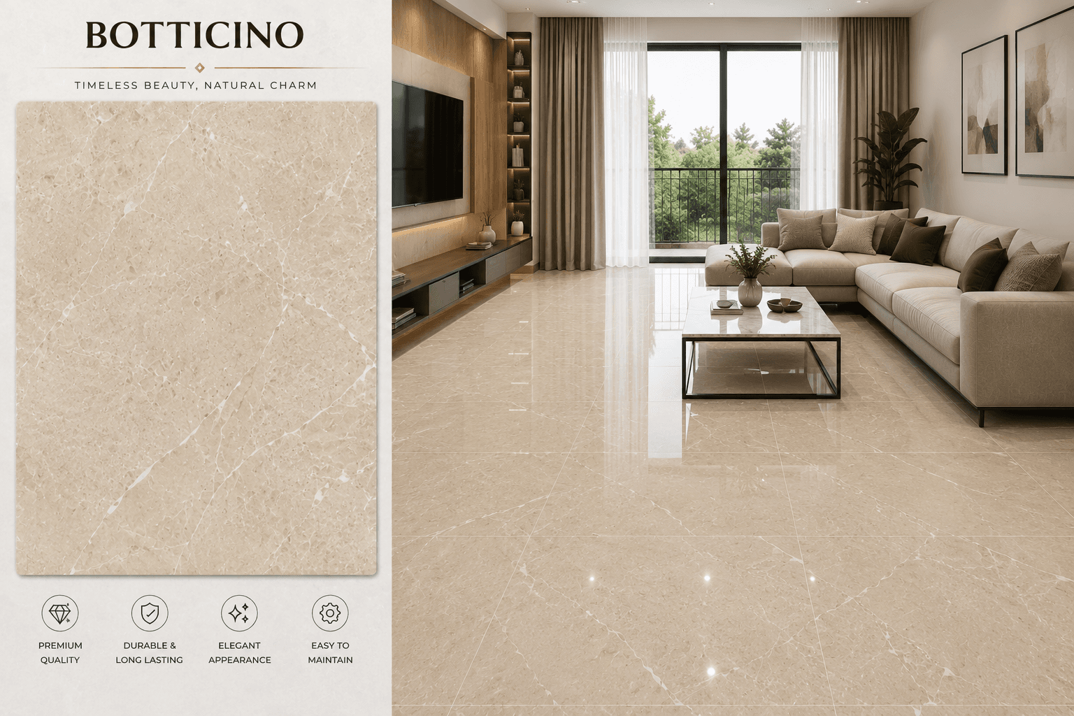 Botticino Classico installed in a home