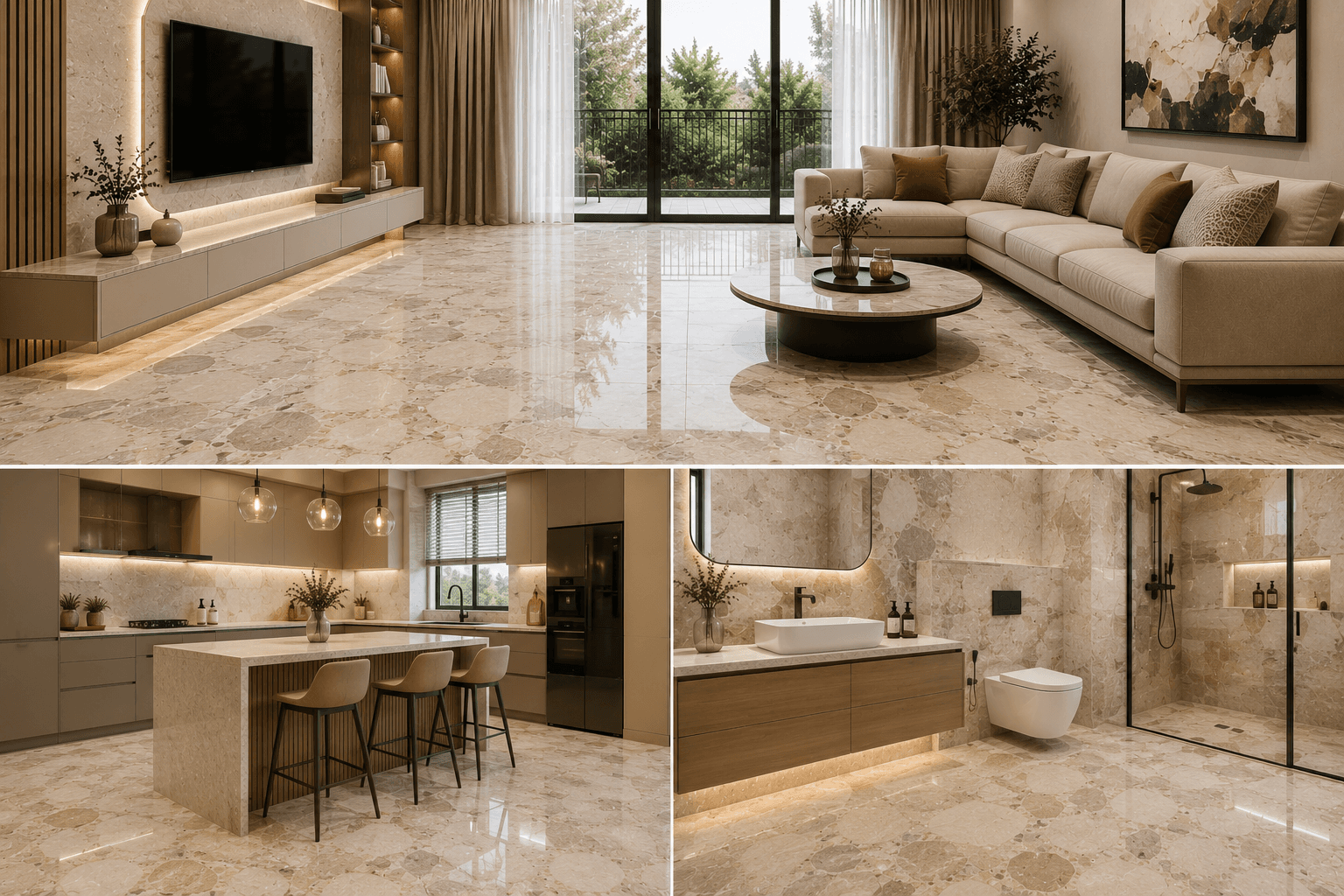 Breccia Sardinia installed in a home