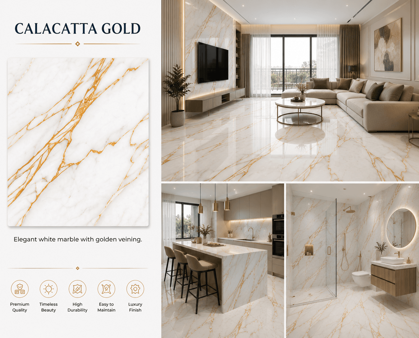 Calacatta Gold installed in a home