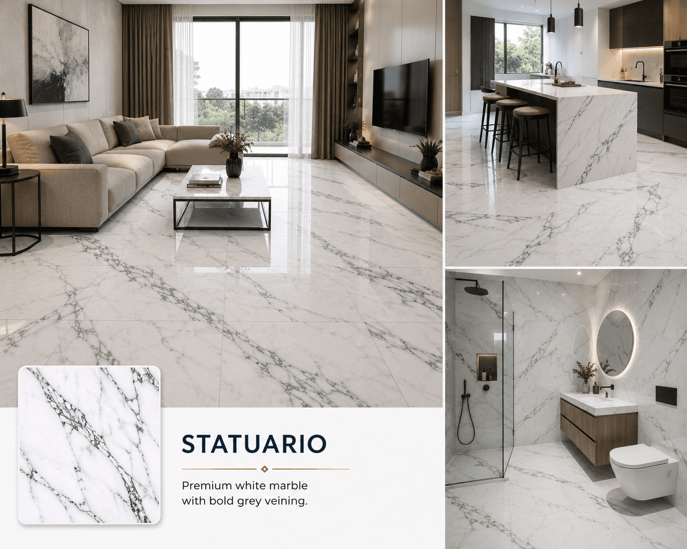 Statuario installed in a home
